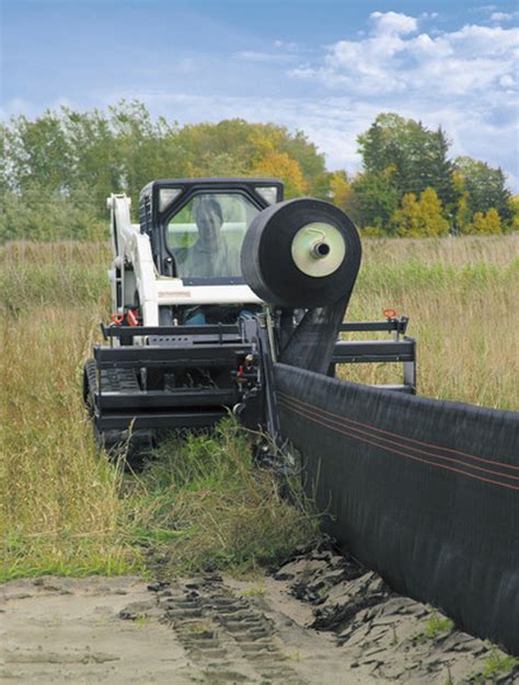 mini skid steer fence installation|skid steer silt fence attachment.